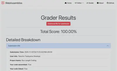 Figure 1: Grader results example.